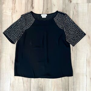 Calvin Klein - Black Studded Women's Top - Size Medium